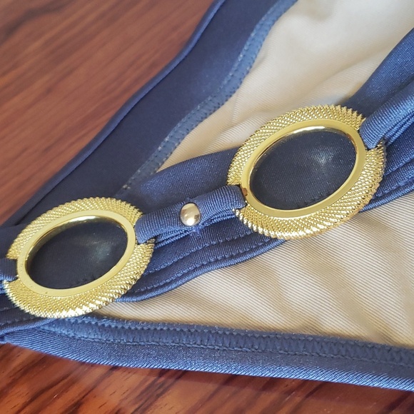 Victoria’s Secret Booster Gold Metal Ring Purple Bottom Bikini Size M - Picture 6 of 13